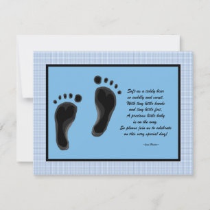 Personlig Babyduschinbjudningar Baby foot Inbjudningar
