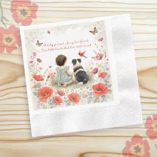 Personlig Babyflicka och hennes Valp Baby Shower  Pappersservett