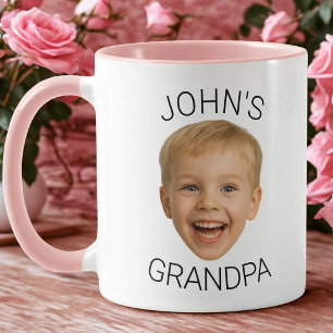 Personlig babyfoto-farfar-mugg mugg