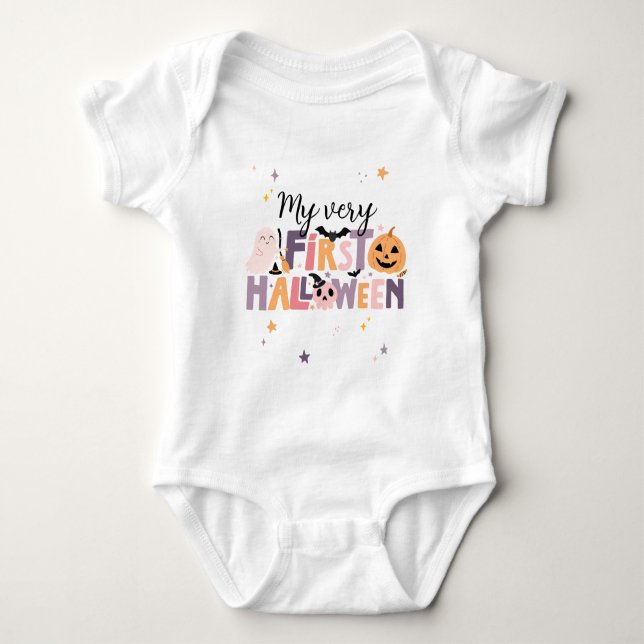 Personlig babyoverall för första Halloween T Shirt (Framsida)