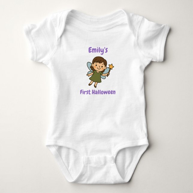 Personlig Baby's First Halloween - Cute Fairy T Shirt (Framsida)