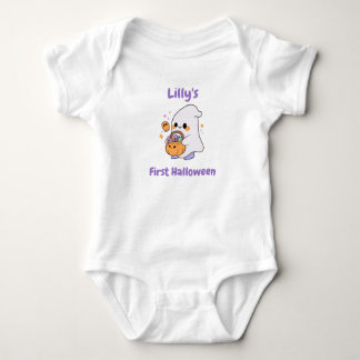 Personlig Baby's First Halloween - Cute Ghost T Shirt