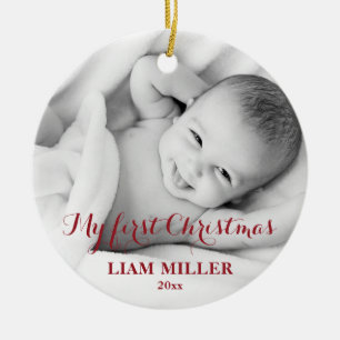 Personlig Babys första julfoto Ornament