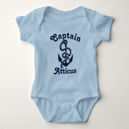 Personlig Babys Namn marinkaptenen Blue Nautical Tee Shirt