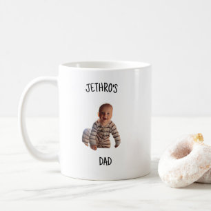 Personlig babysfoto med namn på pappa- och mammasi kaffemugg