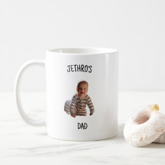 Personlig babysfoto med namn på pappa- och mammasi kaffemugg