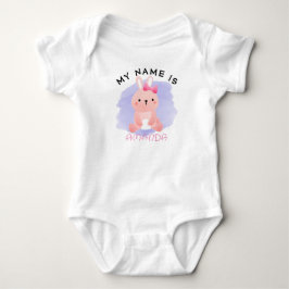 Personlig Babyshower med Namn - Akvarell Kanin T Shirt