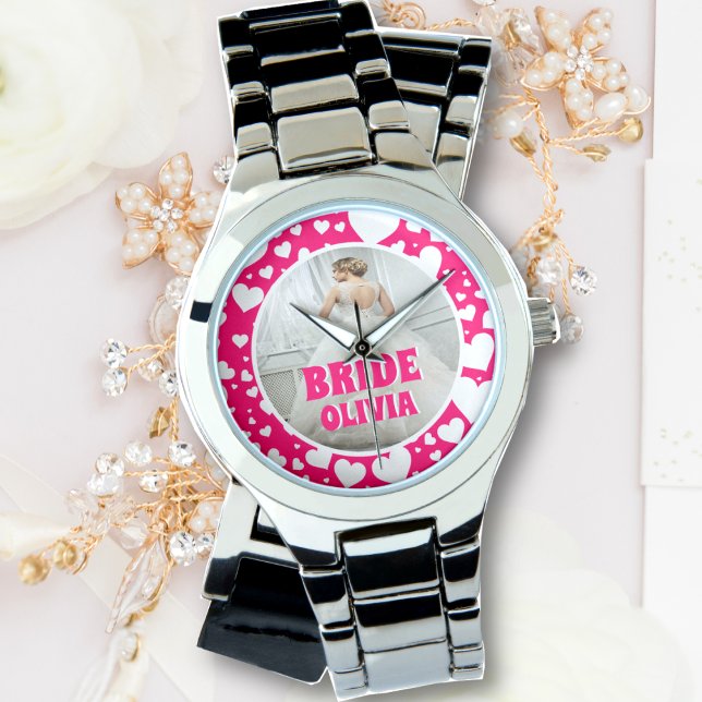 Personlig Bachelorette Bride Photo Armbandsur (Skapare uppladdad)