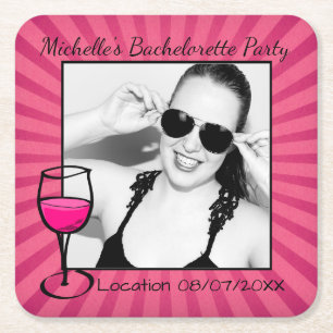 Personlig Bachelorette Framed Underlägg Papper Kvadrat