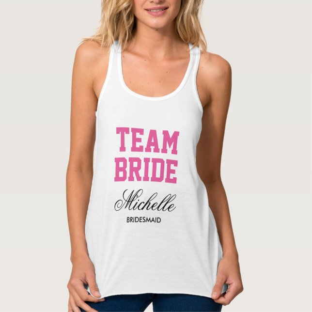 Personlig bachelorette-tanktop för gruppbrid linne med racerback  (Framsida)