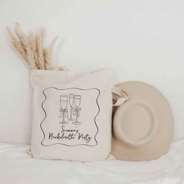 Personlig Bachelorette Tote Bag Ribbon Bow Tygkasse (Skapare uppladdad)