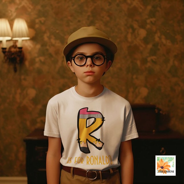 Personlig Back to school Alphabet R T Shirt (Skapare uppladdad)