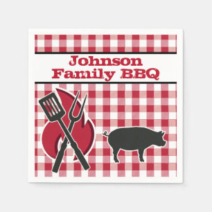 Personlig Backyard BBQ Picnic Party Napkins Pappersservett