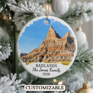 Personlig Badlands nationalpark, South Dakota Julgransprydnad Keramik