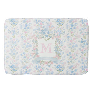Personlig badmattor med blomster monogram badrumsmatta