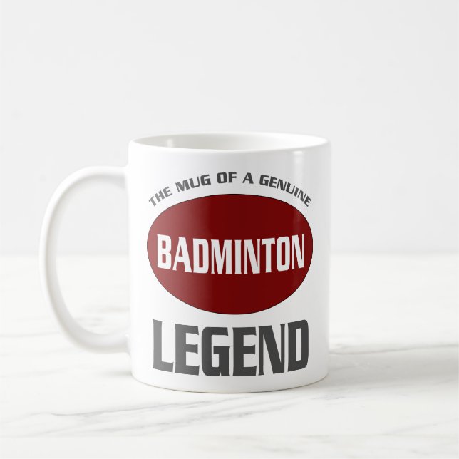 Personlig Badminton Legend Gift Kaffemugg (Vänster)