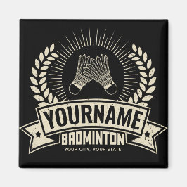 Personlig Badminton Player Namn Racquet Sports Magnet