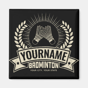 Personlig Badminton Player Namn Racquet Sports Magnet