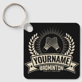 Personlig Badminton Player Namn Racquet Sports  Nyckelring