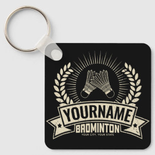 Personlig Badminton Player Namn Racquet Sports Nyckelring