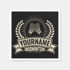 Personlig Badminton Player Namn Racquet Sports Pappersservett