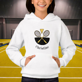 Personlig Badminton Rackets Birdie Gult Black T Shirt