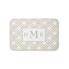 Personlig badrumsmatt av bambunät med monogram badrumsmatta