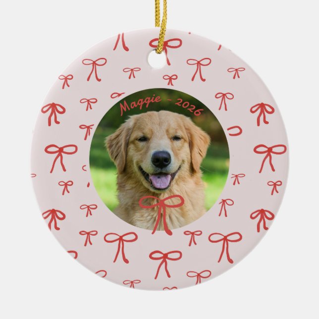 Personlig bågmönster Husdjursfoto Ornament (Framsidan)