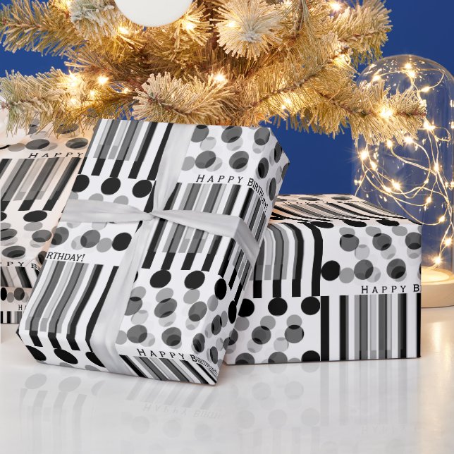 Personlig Bakåt och vit födelsedag Presentpapper (Helgdagar)