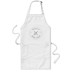 Personlig Bake Shop Apron Gift Långt Förkläde