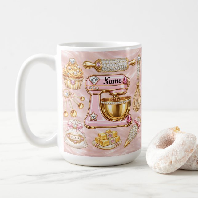 Personlig Baker Bling  Kaffemugg (Med munk)