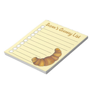 Personlig Baker Livsmedel List Croissant Pastry Anteckningsblock