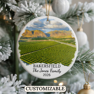 Personlig Bakersfield-ornament, Kalifornien Julgransprydnad Keramik