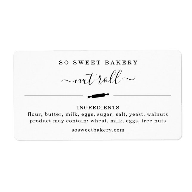 Personlig Bakery Food Sticker Fraktsedel (Framsidan)