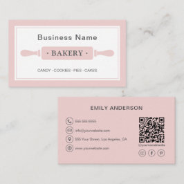 Personlig Bakery Rosa Visitkort