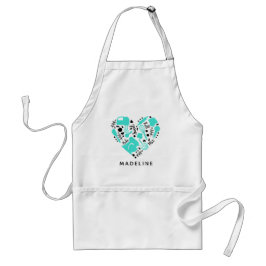 Personlig Baking Älskare Heart Namn Förkläde