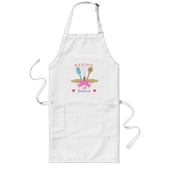 Personlig Baking Apron for Women Långt Förkläde (Framsidan)