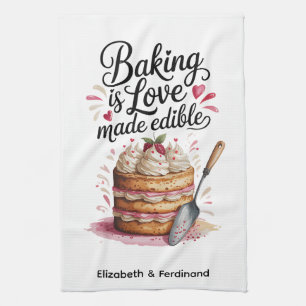 Personlig Baking är Kärlek Made Edible Kökshandduk
