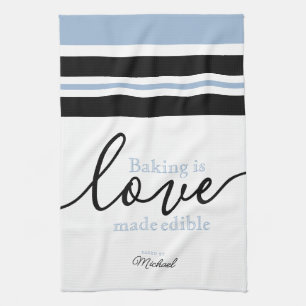 Personlig Baking är Kärlek Made Edible Script Kökshandduk