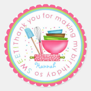 Personlig Baking Cooking Kitchen Stickers Runt Klistermärke
