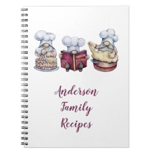Personlig Baking Gnomes-familjens receptbok - bärb Anteckningsbok