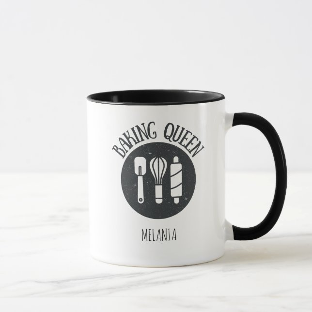 Personlig Baking Queen Mugg | Anpassningsbar Kaffe (Höger)