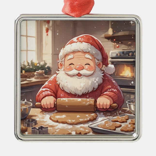 Personlig "Baking Spirits Bright" jul Julgransprydnad Metall (Framsidan)