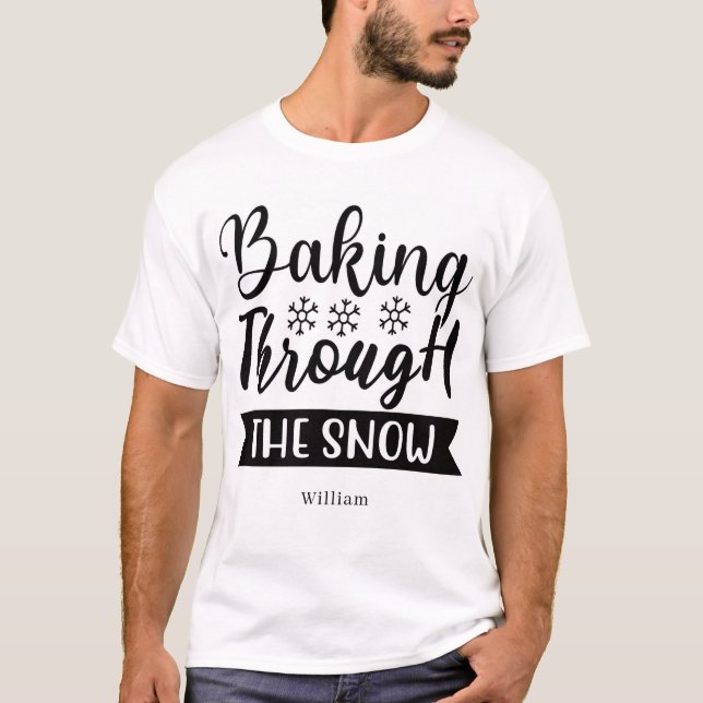 Personlig bakning genom snön t shirt (Framsida)