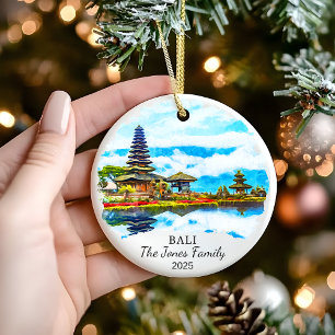 Personlig Bali Ornament, Bali Gift Julgransprydnad Keramik