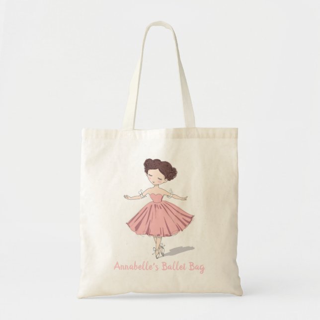 Personlig Ballerina Ballet Bag Tygkasse (Framsidan)