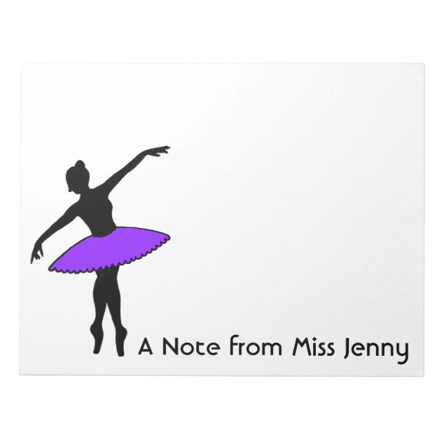 Personlig Ballerina Ballet Dance Dancer Anteckning Anteckningsblock (Framsida)