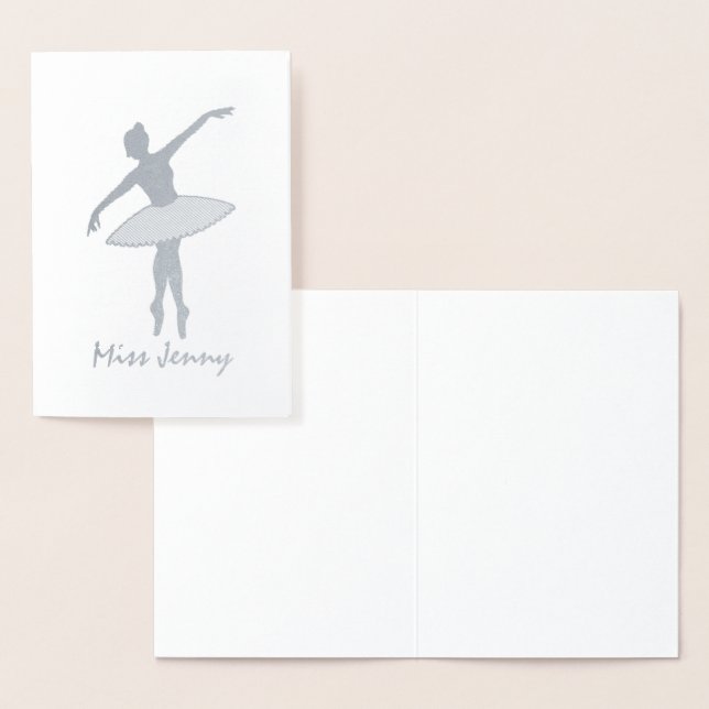 Personlig Ballerina Ballet Dance Teacher Dancer Folierat Kort (Display)