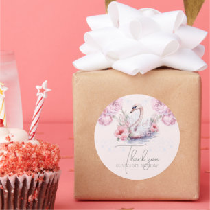 Personlig Ballerina Birthday Glitter Runt Klistermärke