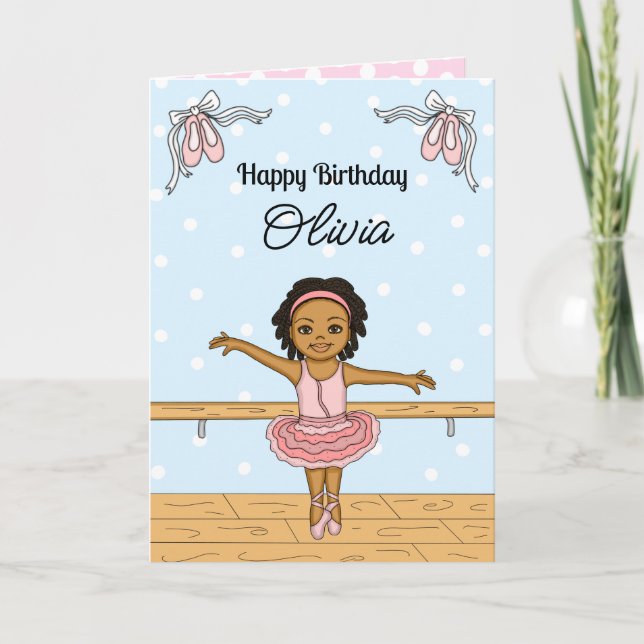 Personlig Ballerina Birthday Helgkort (Framsida)
